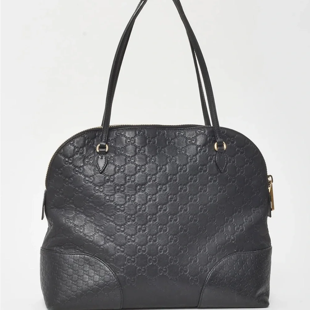 Gucci Black Textured Leather Shoulder Bag - Picture 2 of 11